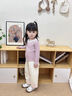 班喜迪女童褲子秋裝2025新款洋氣寶寶休閑長褲童裝兒童直筒闊腿褲春秋款 米色 100 曬單實(shí)拍圖
