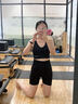 豬小耙（ZHUXIAOPA）瑜伽短褲褲三分褲無縫高腰提臀蜜桃臀夏季跑步短褲健身短褲女 黑色 L 曬單實拍圖