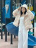 坦博爾泡芙羽絨服女短款連帽時尚潮流秋冬保暖外套TB5330278D 黛霧粉155 曬單實拍圖