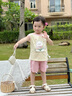 巴帝巴帝夏季嬰幼兒童純棉套裝無(wú)袖背心短褲男女寶寶 粉 鮮花小熊 100 曬單實(shí)拍圖