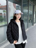 波司登輕薄羽絨服女短款90絨連帽菱格保暖外套B250135316 曬單實(shí)拍圖