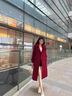 clotho Rennie品牌女裝風衣外套女中長款2025春秋新款韓版休閑氣質雙排扣大衣 楓葉紅 M 曬單實拍圖