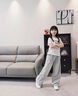 艾卡諾 I.KARNOW女童夏裝2025新款套裝兒童夏季洋氣時髦短袖中大童夏天超好看穿搭 13181藍+19060白色【牛仔褲套裝】 170 曬單實拍圖