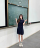 FILA 斐樂官方女子連衣裙2025夏新款網(wǎng)球運(yùn)動簡約編織翻領(lǐng)連身裙 RD寶藍(lán)-NV L 170/88A/L 曬單實(shí)拍圖