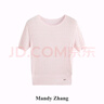 Mandy Zhang法式氣質(zhì)三醋酸毛針織衫女春夏季溫柔天絲粉色短袖上衣 櫻花粉 S 曬單實拍圖