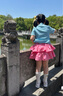 ASK JUNIOR蓬蓬裙女童裙子夏時尚百搭雙層裙擺甜美時髦兒童公主裙 粉色 160  曬單實拍圖