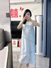 愛(ài)莉安娜孕婦夏季新款連衣裙時(shí)尚條紋背帶連衣裙短袖T恤甜美顯瘦 藍(lán)色背心裙 L 曬單實(shí)拍圖