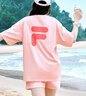 FILA FUSION斐樂(lè )潮牌女裝情侶款針織短袖衫2025春新款涼感防曬寬松T恤 標準白-WT S （165/88A/S） 曬單實(shí)拍圖