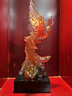 琉璃鳳凰工藝品火鳳舞九天擺件客廳玄關(guān)裝飾吉祥禮物輕奢高檔裝飾 鳳舞九天中（贈(zèng)送水晶底座） 曬單實(shí)拍圖