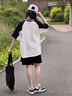 愛(ài) 西娜女童夏裝套裝2025新款女大童polo領(lǐng)短袖t恤兒童夏季感兩件套 黑色 170 cm 曬單實(shí)拍圖