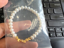 中國(guó)黃金（CHINA GOLD）淡水珍珠手鏈女足金方糖轉(zhuǎn)運(yùn)珠手串七夕情人節(jié)生日禮物送老婆媽媽 足金方糖珍珠手鏈6-7mm  約0.3g 曬單實(shí)拍圖