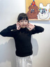 NAVIGARE女童打底衫秋季新款兒童毛衣毛衫舒適時尚百搭基礎(chǔ)內(nèi)搭 【柔軟花邊】黑色 150 曬單實拍圖