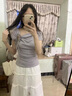 微光里 法式溫柔風(fēng)蕩領(lǐng)立體蝴蝶結(jié)短袖T恤女夏季氣質(zhì)時(shí)尚顯瘦設(shè)計(jì)感上衣 紫色 短袖 S 曬單實(shí)拍圖