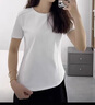 VHLK輕奢潮牌女裝短袖t恤女2025夏新款百搭休閑半袖打底衫圓領(lǐng)t恤上衣 白色 【圓領(lǐng)】 L 建議106-119斤 曬單實拍圖