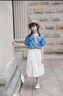 迪士尼寶寶女童連衣裙夏季2025新款大童洋氣網(wǎng)紅夏裝牛仔上衣半身裙兩件套潮 蛋糕裙 120 cm 曬單實(shí)拍圖
