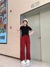 回力沖鋒褲女春秋2025新款休閑時(shí)尚洋氣高級(jí)感傘兵褲紫色多巴胺工裝褲 曬單實(shí)拍圖