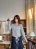 SNYDER WEAR新款毛衣開衫女韓系氣質(zhì)百搭外套衣服甜美寬松小個子短款針織上衣 灰色 S 建議80-100斤 曬單實拍圖