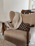 莫語(yǔ)伍爾夫休閑椅奶茶棕法式復古風(fēng)實(shí)木中古風(fēng)羊羔絨單人沙發(fā)椅 休閑椅組合-北美白蠟木-奶茶棕 曬單實(shí)拍圖