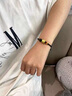 中國黃金（CHINA GOLD）黃金六字真言手鏈男女款足金箴言轉(zhuǎn)運珠編織手繩生日禮物送男友 【今/次日達】六字真言手鏈【黑繩】約0.5g 曬單實拍圖