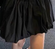 晉影2025夏新款白色花苞短裙女高腰法式裙子小個(gè)子甜美蓬蓬半身裙CLF 黑色 XL 曬單實(shí)拍圖
