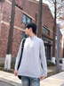 名創(chuàng)優(yōu)品（MINISO）防曬打底衫男款秋季UPF50+防紫外線內(nèi)搭速干運動半拉鏈長袖t恤男 淺灰(純色) L /175(抗菌易去污) 曬單實拍圖