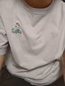 森馬（Semir）迪士尼短袖t恤女中長款寬松圓領(lǐng)上衣25夏新款涼感重磅刺繡打底衫 粉紫70028 XL 曬單實拍圖