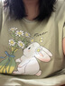 芬騰夏季薄款短袖純棉家居服大碼可愛(ài)睡衣全棉女款連衣睡裙 草綠 3XL 曬單實(shí)拍圖