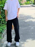 izzue IT黑色直筒牛仔褲男2025夏季新款寬松垂感百搭純棉潮牌褲子 曬單實拍圖