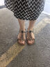 斯普王（SIPUWANG）涼鞋女2025年夏季新款坡跟女士民族風(fēng)波西米亞泰國海邊旅游沙灘鞋 黃色 38 曬單實(shí)拍圖