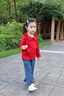 幼歌（YOUGE）嬰幼兒秋季新款純色木耳邊柔軟上衣舒適娃娃領(lǐng)打底衫潮 紅色 90 cm 曬單實(shí)拍圖