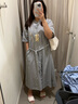 無印良品（MUJI）女式 涼感 短袖襯衫連衣裙女裝裙子純棉25年夏季長裙涼感物語 灰色條紋 M (160/84A) 曬單實(shí)拍圖