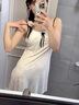 戈班巴GOBANBA2025吊帶睡裙女莫代爾女士小性感法式花邊短裙紅色小花 白色波點 M 曬單實拍圖