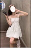 微光里小個子公主風(fēng)吊帶連衣短裙女夏季洋氣法式復(fù)古收腰露背蓬蓬短裙子 白色 M 曬單實拍圖