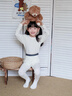 英氏【7A抑菌小暖芯】蘭精莫代爾含玻尿酸兒童秋衣男女童兒童內(nèi)衣套裝 曬單實(shí)拍圖