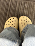 卡駱馳（crocs）經典云朵Clog女沙灘洞洞鞋涼拖鞋206750 骨白  36  曬單實拍圖