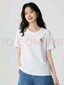 茵曼（INMAN）純棉舒適女裝logo繡花短袖t恤女時尚百搭休閑2025夏季新品上衣 米白色全棉-F18525135 XL 曬單實拍圖