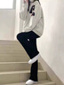 FitonTon高腰喇叭褲女顯瘦松緊腰馬蹄褲垂感彈力休閑褲黑色微喇褲 曬單實(shí)拍圖