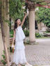 女童夏日絕美套裝夏季2025新款時尚洋氣時髦大童半身裙長裙兩件套 藍色套裝 160 曬單實拍圖