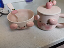 精東家可愛(ài)豬豬陶瓷碗帶勺送禮餐具家用情侶吃飯碗高顏值女生米飯碗 粉豬豬一人食【禮袋禮盒*2】 曬單實(shí)拍圖