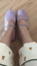 斯凱奇（Skechers）夏透氣網(wǎng)面瑪麗珍女鞋復(fù)古懶人淺口蕾絲單鞋 紫丁香色/LIL 36.5 曬單實(shí)拍圖