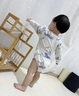 DOMIAMIA新生兒包屁衣寶寶服飾嬰兒哈衣0-6-12個月衣服 沙鷗群島-花邊瑩緞款 66cm 曬單實拍圖