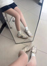 ZHR德訓(xùn)鞋女輕便舒適透氣女鞋厚底增高經(jīng)典休閑鞋女 KS75 米黑 37  曬單實(shí)拍圖
