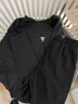 WVD國際品牌男童速干運(yùn)動(dòng)套裝春秋籃球足球服訓(xùn)練衣網(wǎng)球羽毛球 19535黑色+16273黑白拼接 120cm 曬單實(shí)拍圖