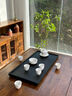 烏金石茶盤大號(hào)長(zhǎng)方形茶桌家用辦公簡(jiǎn)約實(shí)用托盤排水茶盤茶具套裝 50x25cm【送七件套】 曬單實(shí)拍圖