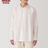 無印良品（MUJI）男式 水洗牛津 紐扣領(lǐng) 長袖襯衫 男士襯衣外套 AC4AAC5S 粉紅色條紋 S (165/84A) 曬單實拍圖
