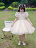 奧萬森aowansen女童禮服輕奢小眾鋼琴演出服兒童生日公主裙女孩主持人花童婚禮裙 2306香檳色 短袖 +送皇冠 150 cm 曬單實(shí)拍圖