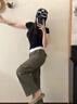 奧圣蔻GTAL ctu美式口糧T恤 純色拼接彈力短袖透氣運(yùn)動(dòng)吸濕速干圓領(lǐng)T恤 黑色 L 曬單實(shí)拍圖
