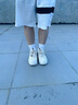 森馬（Senma）男鞋夏季休閑百搭小白鞋子男士軟底輕便厚底增高板鞋男款鏤空透氣 米色 42 曬單實拍圖