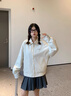 JRET日系雙面穿外套女春秋季2025新款小個(gè)子寬松短款翻領(lǐng)格子夾克上衣 奶油米:雙面穿 S 曬單實(shí)拍圖