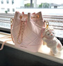 CHARLES&KEITH絎縫菱格鏈條水桶包雙肩包包女包女友生日禮物CK2-10701506 Light Pink淺粉色 M 曬單實(shí)拍圖